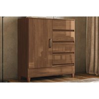 Cômoda Fit c/1 Porta e 4 Gavetas c/Pés Jequitibá S. Andirá