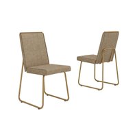 Cadeira Jantar Lira 1752 Aço 2 Un Dourado/Bamboo Carraro