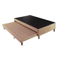 Cama Box Base c/Auxiliar Universal com Auxiliar Sommier Rústico Bordado Clean (88x188x30) - Paropas