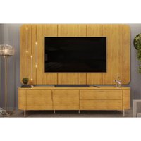 Rack c/Painel p/ TV 75 Pol Celine 241cm Cedro DJ Móveis
