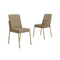 Cadeira Jantar Hug 1749 Aço 2 Un Dourado/Bamboo Carraro
