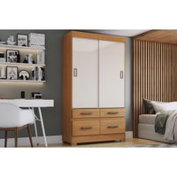 Guarda Roupa Solteiro 2 Ptas c/Pés BE25 Cinamomo/Off Henn