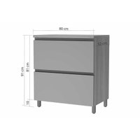 Balcão Cozinha Nesher Rainha 1 Porta 1Gav 80cm Nature/Greige