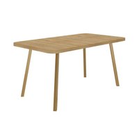 Mesa Jantar Stellar 1597 Madeirado/Aço 160cm Dourado Carraro