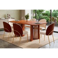 Mesa Sala Jantar Luma 170cm+6 Cadeiras Lizy Freijo DJ Móveis
