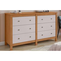 Cômoda Horizontal Maggiore 6 Gavetas Amêndoa/Off White Lopas