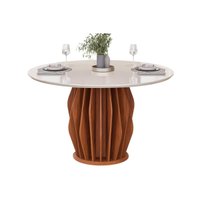 Mesa Jantar Tokyo Madeirado/Vidro 136cm Freijo/Off DJ Móveis