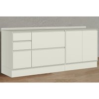 Balcão Cozinha Henn Fineze 3Ptas 4Gavs c/Tampo 200cm Areia