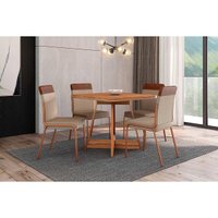 Mesa Sala Jantar Átria 90cm + 4 Cadeias Duo Rose Carraro