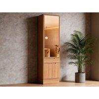 Paneleiro Cozinha Carraro Alma 3Pt 1Gav c/Vid Led 60cm Cedro
