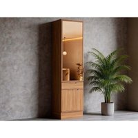 Paneleiro Cozinha Carraro Alma 3Ptas 1Gav c/Vidro 60cm Cedro