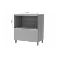 Balcão Cozinha Nesher Marquesa 1Pta 1Gav 80cm Nature/Greige