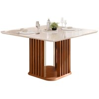 Mesa Jantar Melissa Madeirado/Vidro 136cm Freijo DJ Móveis