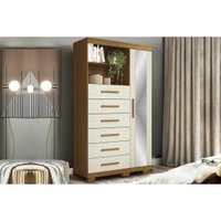 Cômoda Marabá c/1 Porta 6Gavs c/Esp Pés Areia S. Andirá
