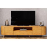 Rack Bancada p/ TV até 75 Pol Areta 218x57cm Cedro DJ Móveis
