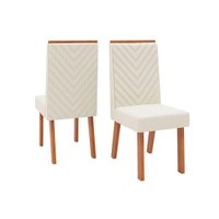 Cadeira Jantar Nara Kit 2Un Freijo/Linho Neve Bege DJ Móveis