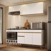 Armário de Cozinha Modulada Completa com Balcão 190cm Veneza Multimóveis MP2422 Branco