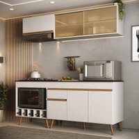 Armário de Cozinha Modulada Completa com Balcão 190cm Veneza Multimóveis MP2420 Branco