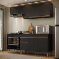 Armário de Cozinha Modulada Completa com Balcão 190cm Veneza Multimóveis MP2420