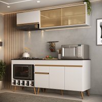 Armário de Cozinha Modulada Completa com Balcão 190cm Veneza Multimóveis MP2422