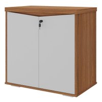 Balcao Escritorio 2 Portas Prateleira Ajustavel 74 cm Freijo Branco Artany