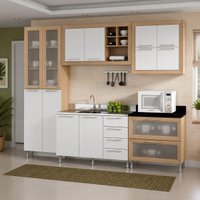 Armário Cozinha Ditália Aspen 5 Peças Carv/Branco A100
