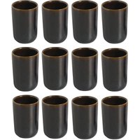 Conjunto 12 Copos Yunomi 5,5x8cm Porto Brasil Cerâmica Azul Oceano Oriental Orgânico