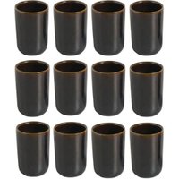 Conjunto 12 Copos Yunomi 5,5x8cm Porto Brasil Cerâmica Azul Oceano Oriental Orgânico