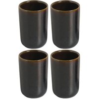 Jogo 4 Copos Cerâmica Porto Brasil Azul Oceano 110ml Yunomi Estilo Oriental Japonês