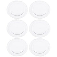 Kit 6 Pratos de Sobremesa 20cm Linha Pearl Cristal Wolff Decorado Servir Mesa Posta