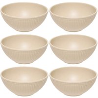 Kit 6 Bowls Aveline Tigela 12cm Bege Melamina Sopas Caldos Cereais Sobremesas