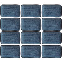 12 Pratos Retangulares 27x16cm Porto Brasil Cerâmica Titanium Juta Travessas Orientais