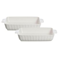 Kit 2 Travessas Refratárias 31cm Porcelana Branca 1,9L Servir Assar Mesa Posta New Bone China