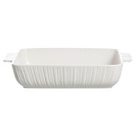 Travessa 25cm Refratária Porcelana Branca 1,2L Assadeira Forno Mesa Blanc New Bone China