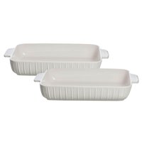 Kit 2 Travessas Refratárias 3L Porcelana Branca Assar Servir 37cm Blanc New Bone China