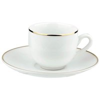 Xícara com Pires 90ml Legacy Gold Porcelana para Café Mesa Posta Servir