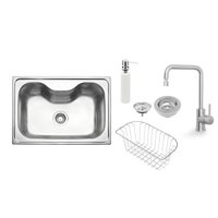 Cuba Tramontina Morgana Aço Inox Acetinado 69x49 cm com Misturador 93806162