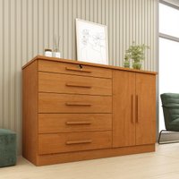 Cômoda com 2 Portas e 5 Gavetas 136cm Multimóveis CR35478 Cinamomo