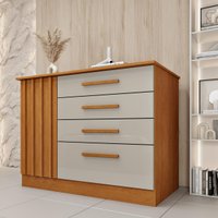 Cômoda com 4 Gavetas 104cm Multimóveis CR35477 Cinamomo/Off White
