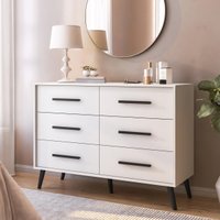 Cômoda com 6 Gavetas Retrô 120cm Multimóveis CR45363 Branco