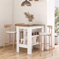 Bancada Balcão de Cozinha com Prateleiras 90,4cm Multimóveis CR20536 Branco/Mel