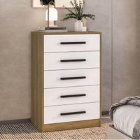 Cômoda com 5 Gavetas 60,4cm Multimóveis CR45364 Mel/Branco