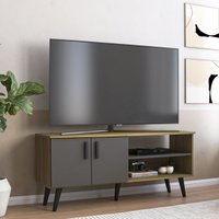 Rack para TV até 50 Polegadas com 2 Portas Retrô 121,2cm Multimóveis CR45366 Mel/Grafite