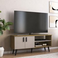 Rack para TV até 50 Polegadas com 2 Portas Retrô 121,2cm Multimóveis CR45366 Mel/Arenas