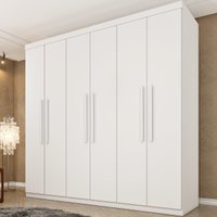 Guarda-roupa Casal com 6 Portas e 4 Gavetas 219cm Multimóveis CR35493 Neve