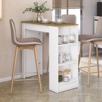 Bancada Balcão de Cozinha com Nichos 90cm Multimóveis CR20535 Branco/Mel