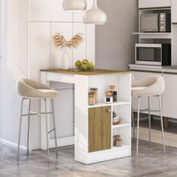 Bancada Balcão de Cozinha com 1 Porta e 3 Nichos 90cm Multimóveis CR20537 Branco/Mel