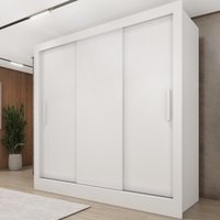 Guarda-roupa Casal com 3 Portas de Correr e 4 Gavetas 190cm Multimóveis CR35502 Neve