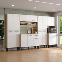 Armário de Cozinha Compacta Arizona Selene Carraro Carvalho com Branco