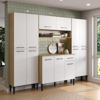 Armário de Cozinha Compacta Arizona Essential Carraro Carvalho com Branco